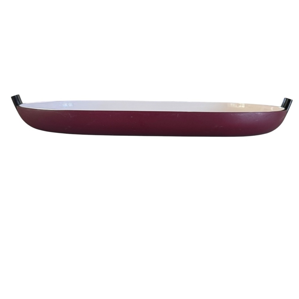 GUZZINI Italy Tray MCM VINTAGE Acrylic Cherry White Black Accents 15” X 8” X 1.5